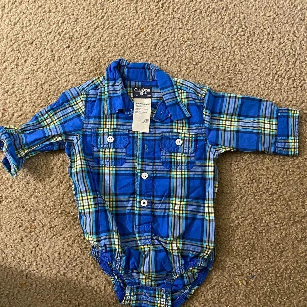 Infant Plaid OshKosh Onesie Outfit